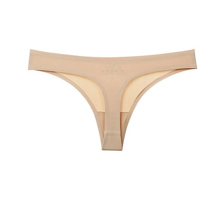 FurDecoration - Wholesale Underwear - Women's - Solid Color Low Waist Sexy Thong Briefs Underwear Panty
