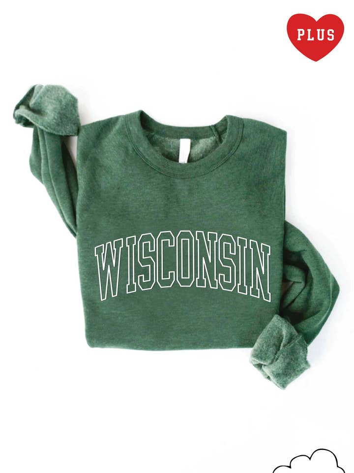 Sweat-shirt graphique WISCONSIN Puff Print Plus pour la vente par OAT COLLECTIVE
