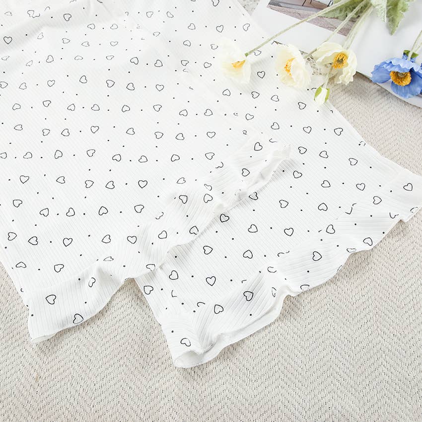 White Valentine's Day love pajamas pants three piece set for wholesale on Faire8