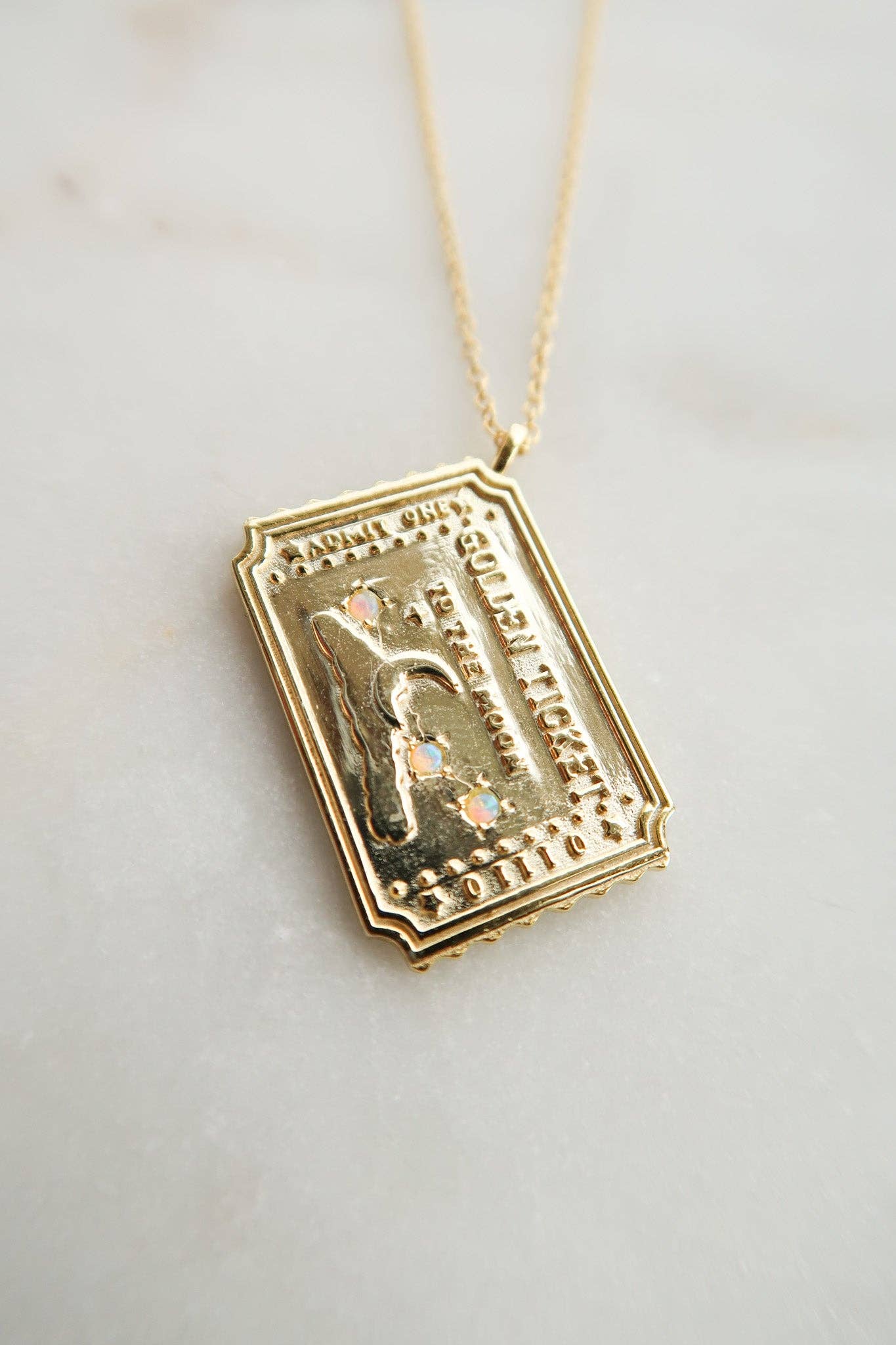 Bittersweet - Wholesale Pendant/Charm Necklace - Golden Ticket to the Moon Necklace3
