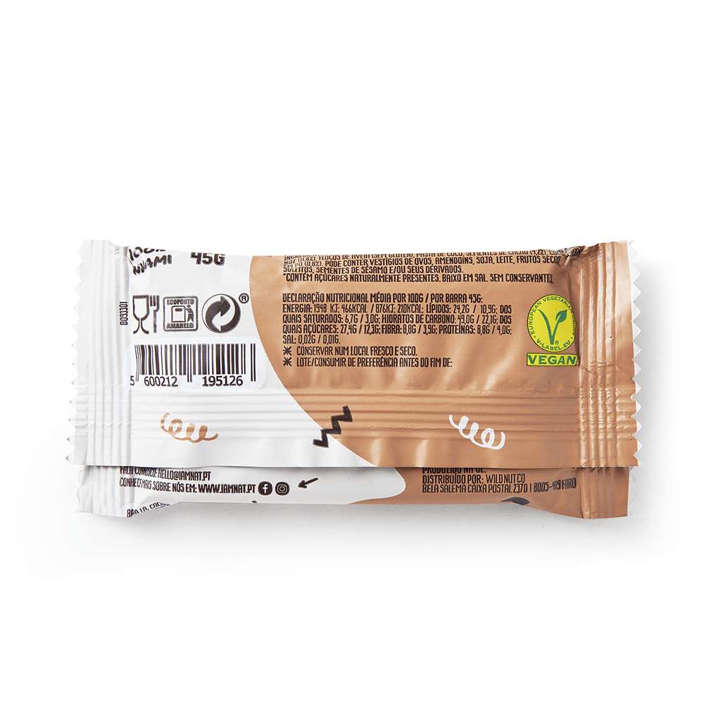 I'M NAT – Engroshandel Snackbars – Frugt- og nøddebarer - valnød & kakao2