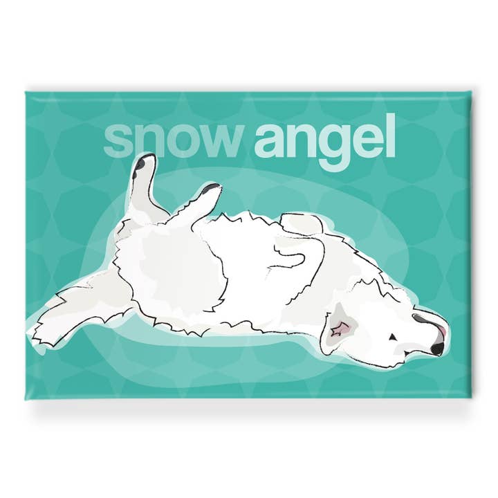 Pop Doggie - Wholesale Magnet - Great Pyrenees Dog Magnet - Snow Angel