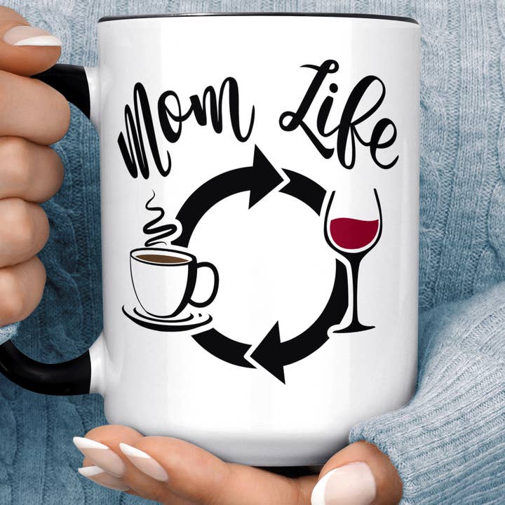 Funny Mom Wine Life Coffee Mug Great Mothers Day Gift for wholesale by Foxy Mug