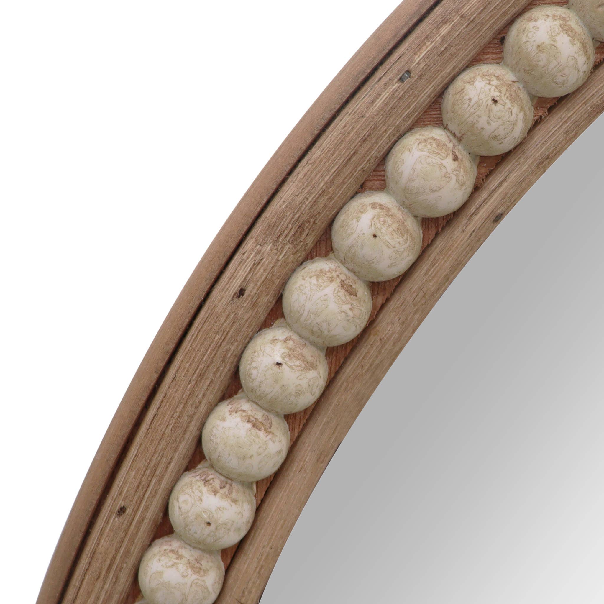 Paris Loft Inc – wholesale Wall mirror – 26 Inch Boho Oval Mirror with Beads and Rattan Decor6