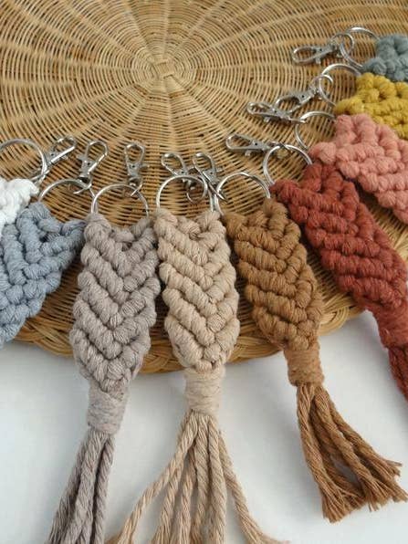 Macrame Mermaid Tail Style Keychains l 3 new colours for wholesale by Ruby Moon Decor