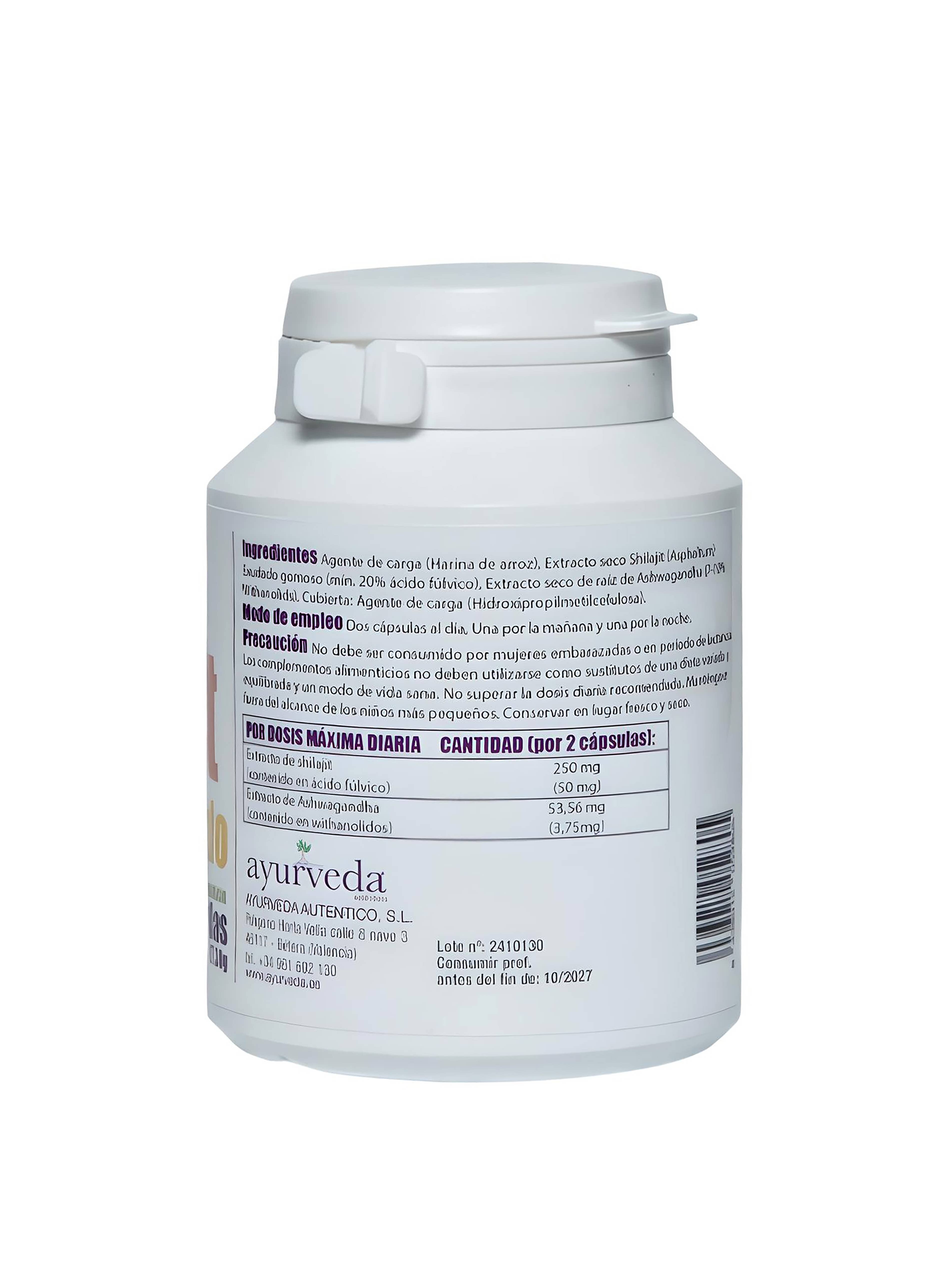 Ayurveda Auténtico – Großhandel Nahrungsergänzungsmittel/Vitamin zum Einnehmen – Shilajit Gold 60 Kapseln1