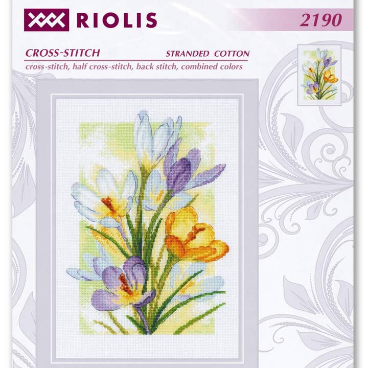 RIOLIS - Wholesale Embroidery/Cross Stitch Supplies - Cross Stitch Kit From Riolis 2190 Spring Glow. Crocuses1