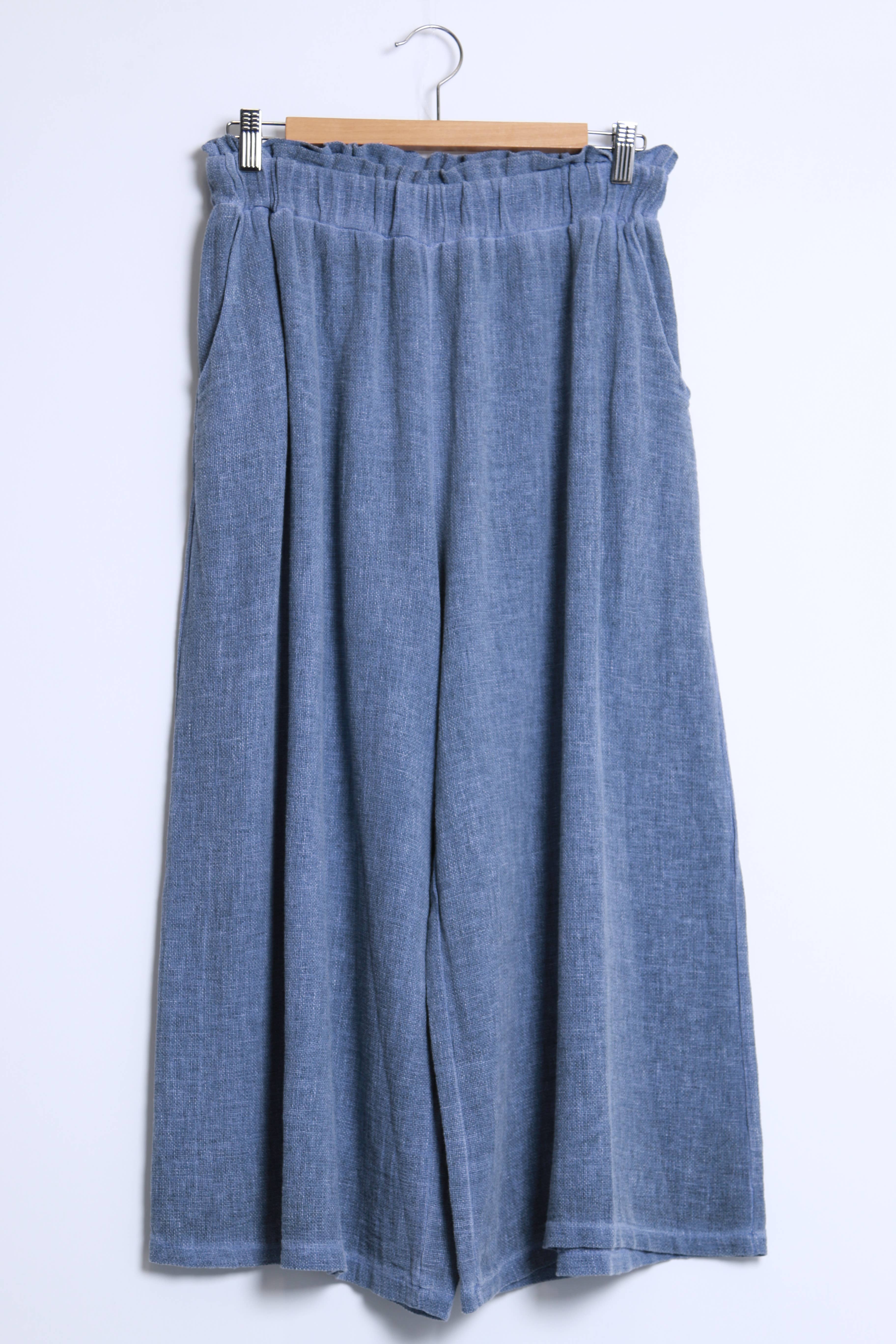 Shyloh - Wholesale Pants - Women's - Mid-length wide pants in cotton linen 206514