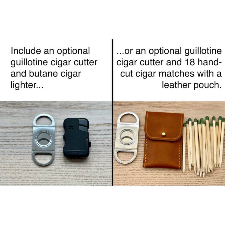 A. M. Aiken - Wholesale Humidor/Cigar Accessory - 4 Cigars Drum-Dyed Leather Cigar Case10