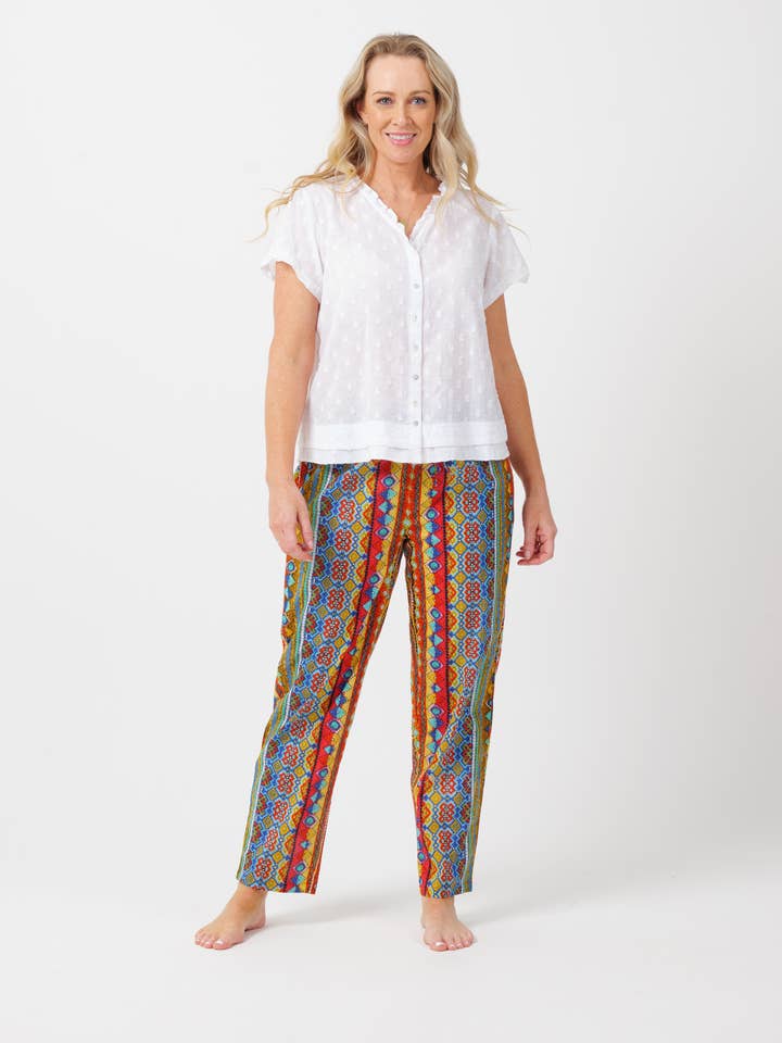 Chilli Bukser i Orange Striber for engroshandel hos Mozaic by Euro Dreaming