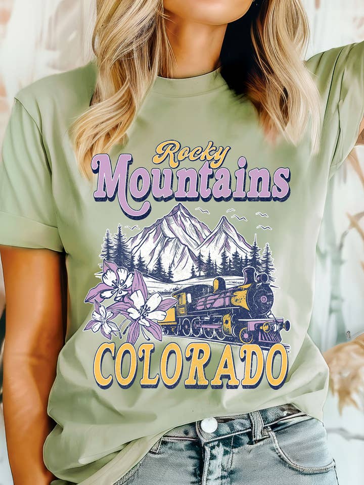 COLORADO ROCKY MOUNTAINS-TOG GRAFISKE T-SHIRTS for engroshandel hos Rustee Clothing