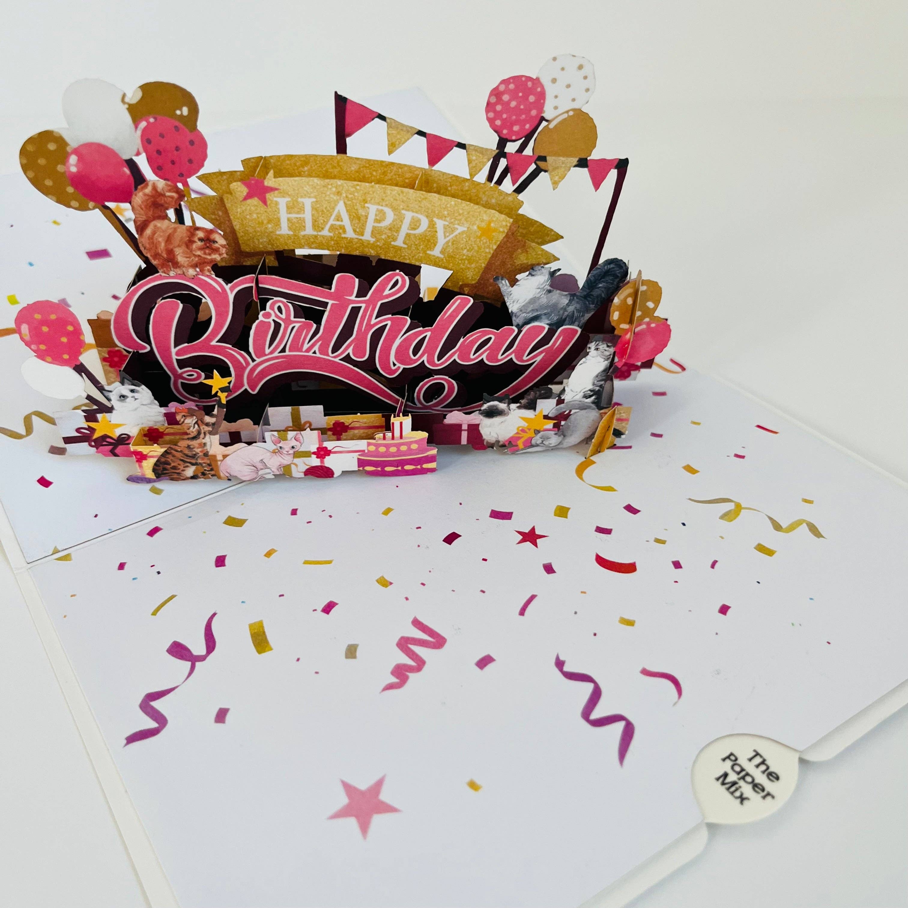 The Paper Mix – wholesale Birthday card – WOWPOP Cat-astrophic Fun CARD, 3D Pop Up Card, Handmade9