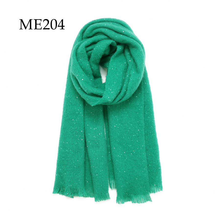 Adorro – wholesale Scarf – Women's – Soft Chunky Knit Metallic Shimmer Solid Scarf (14 colors) 10