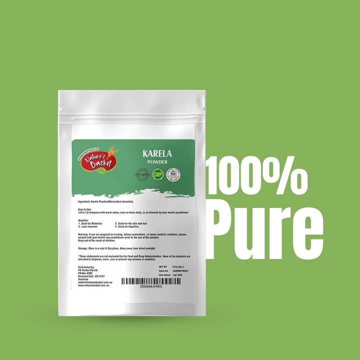 Natures Basket – Proteína/Superalimento em pó por atacado – Pó de Karela (Momordica Charantia) Nature's Basket 227g4