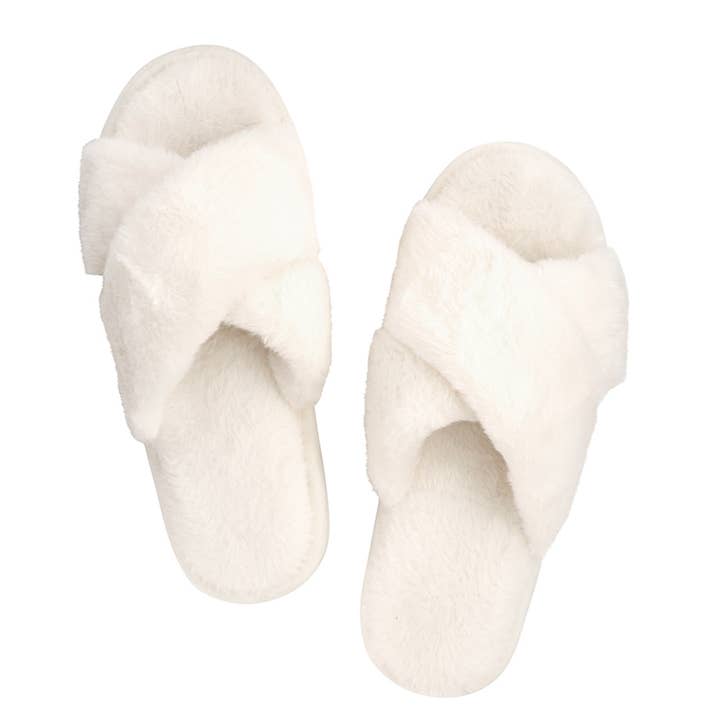 Plush Slippers - Ivory for wholesale by Bella Sleep + Spa