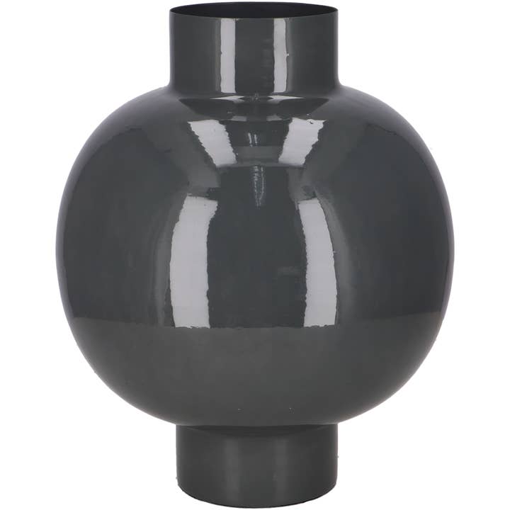 Metalvase Muta, D26cm, H31cm, Grå Glans for engroshandel hos Vosteen