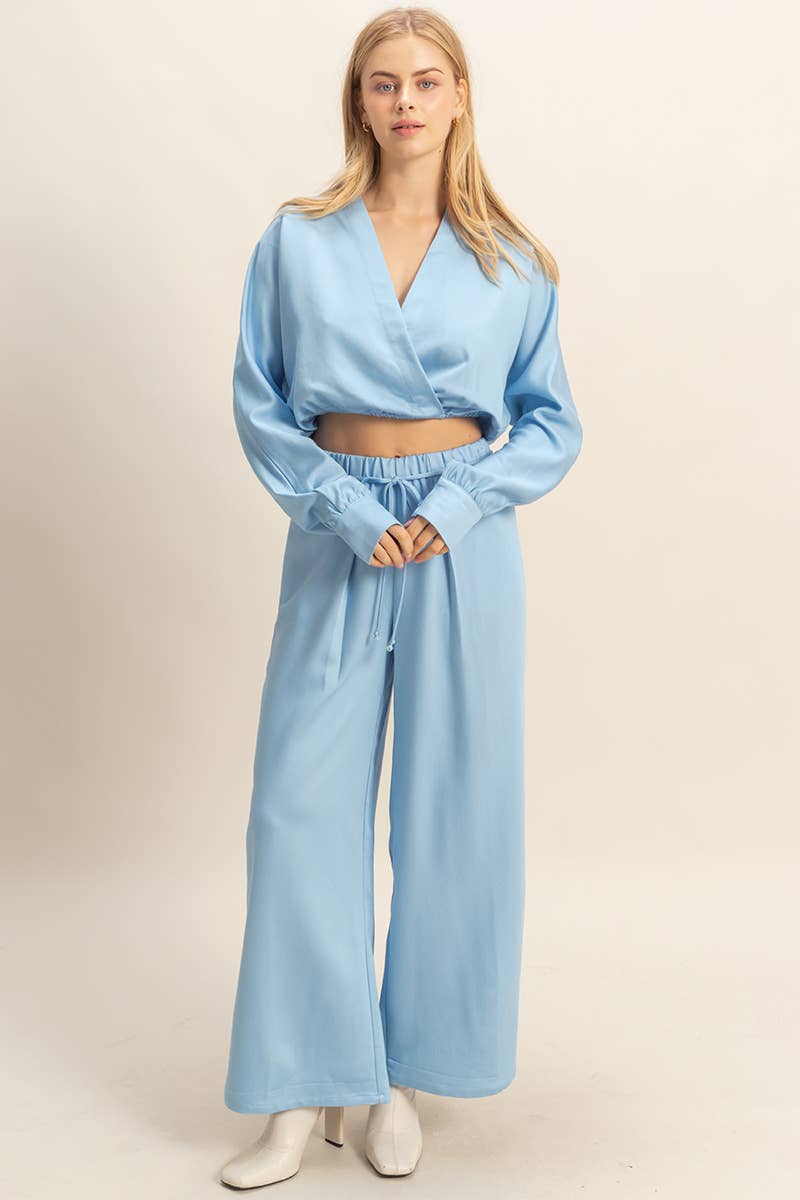 HYFVE – wholesale Top & pants set (NOT Loungewear) – Women's – Wrap Top And Wide-Leg Pants Set4