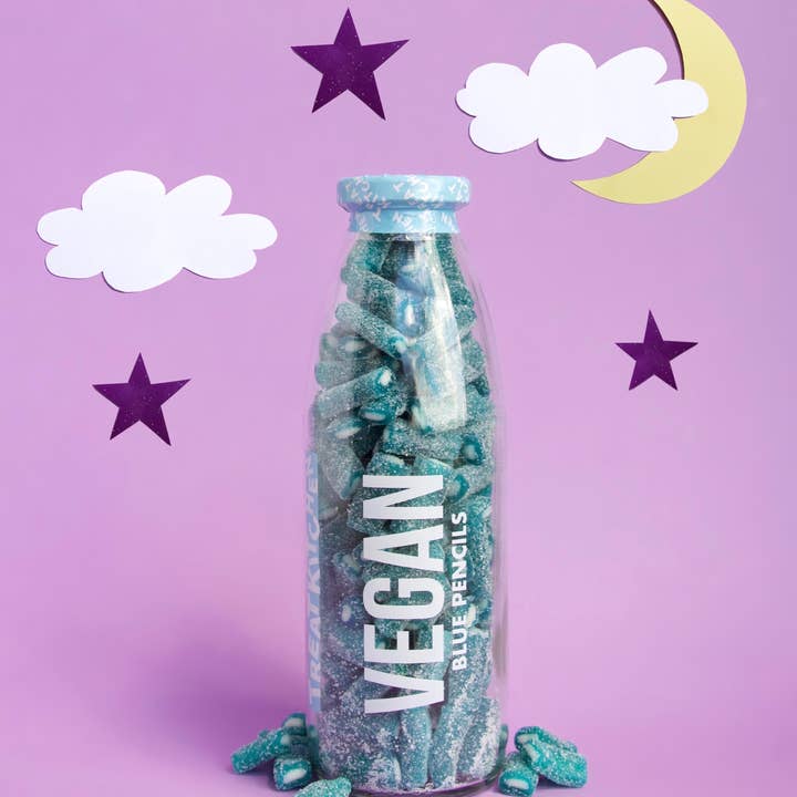 Treat Kitchen - Wholesale Gummy - Blue Raspberry Pencils Vegan Bottle 380g (Case of 6)