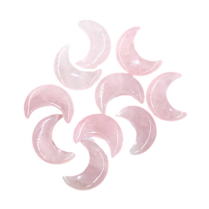 Lunes de cristal, Quartz rose - paquet de 10 pour la vente par Earths Elements Wholesale