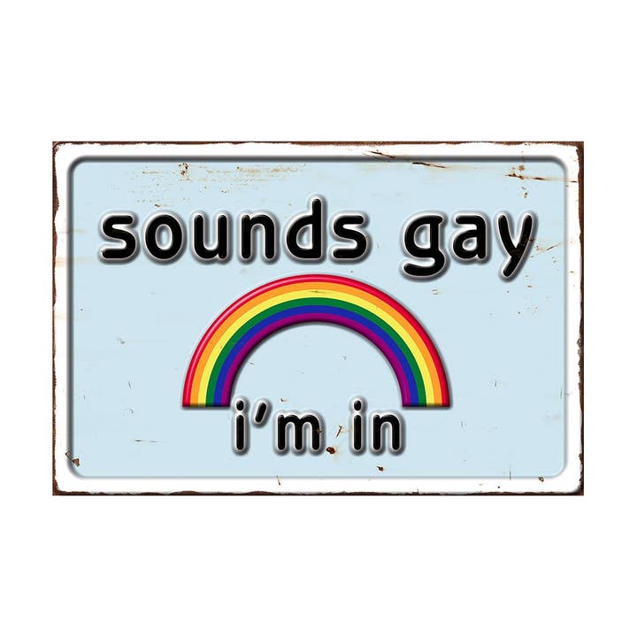 inVintage - Wholesale Bord/bordje - Sounds Gay metalen bord met reliëf - 12* 8 inch