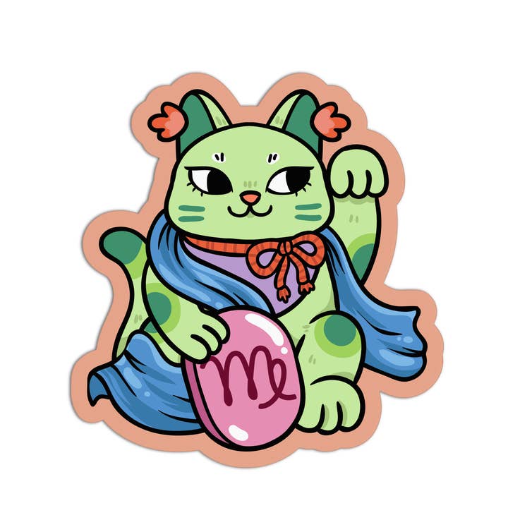 Flora Fetch-Gelukskat Textuurstickers voor wholesale door Girls Printing House