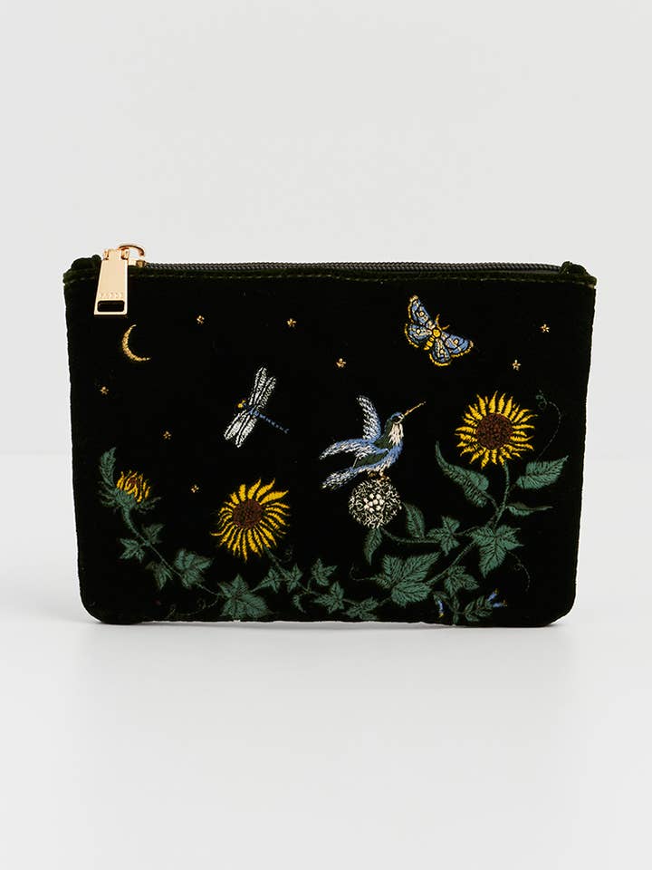 Bolsa de Terciopelo Verde Girasol Bordada para venta al por mayor de Fable England