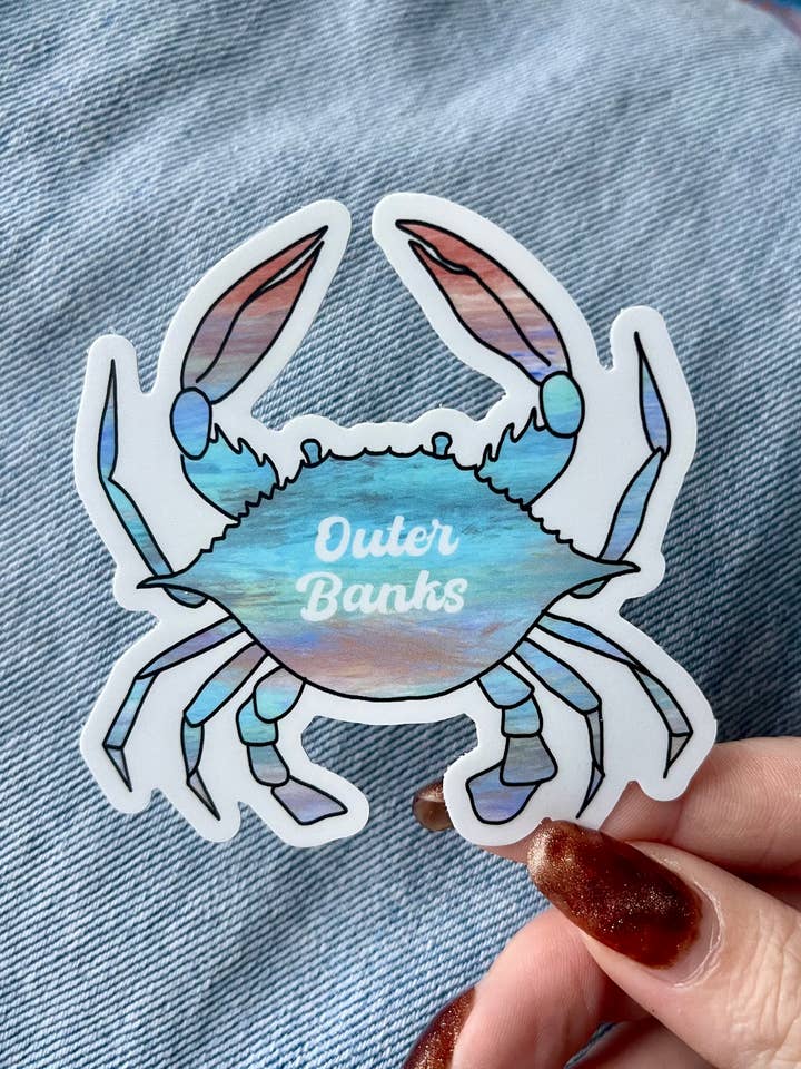 Outer Banks North Carolina Blue Crab OBX Sticker for wholesale by Stickers by Saylor