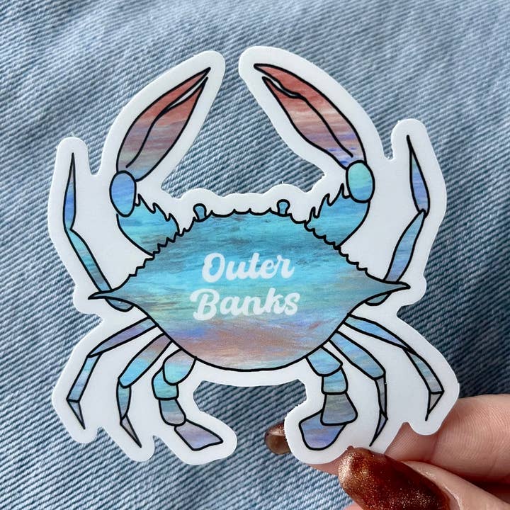 Stickers by Saylor - Wholesale Sticker - Outer Banks North Carolina Blue Crab OBX Sticker0