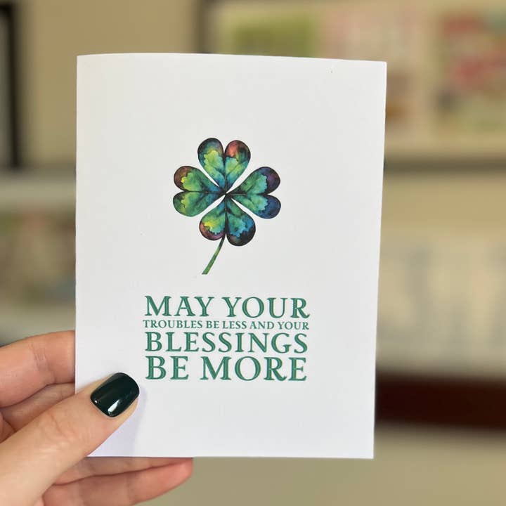 St. Patrick's Day Karte mit Kleeblatt und Personalisierung für den Großhandel von Gifts That Give Studio