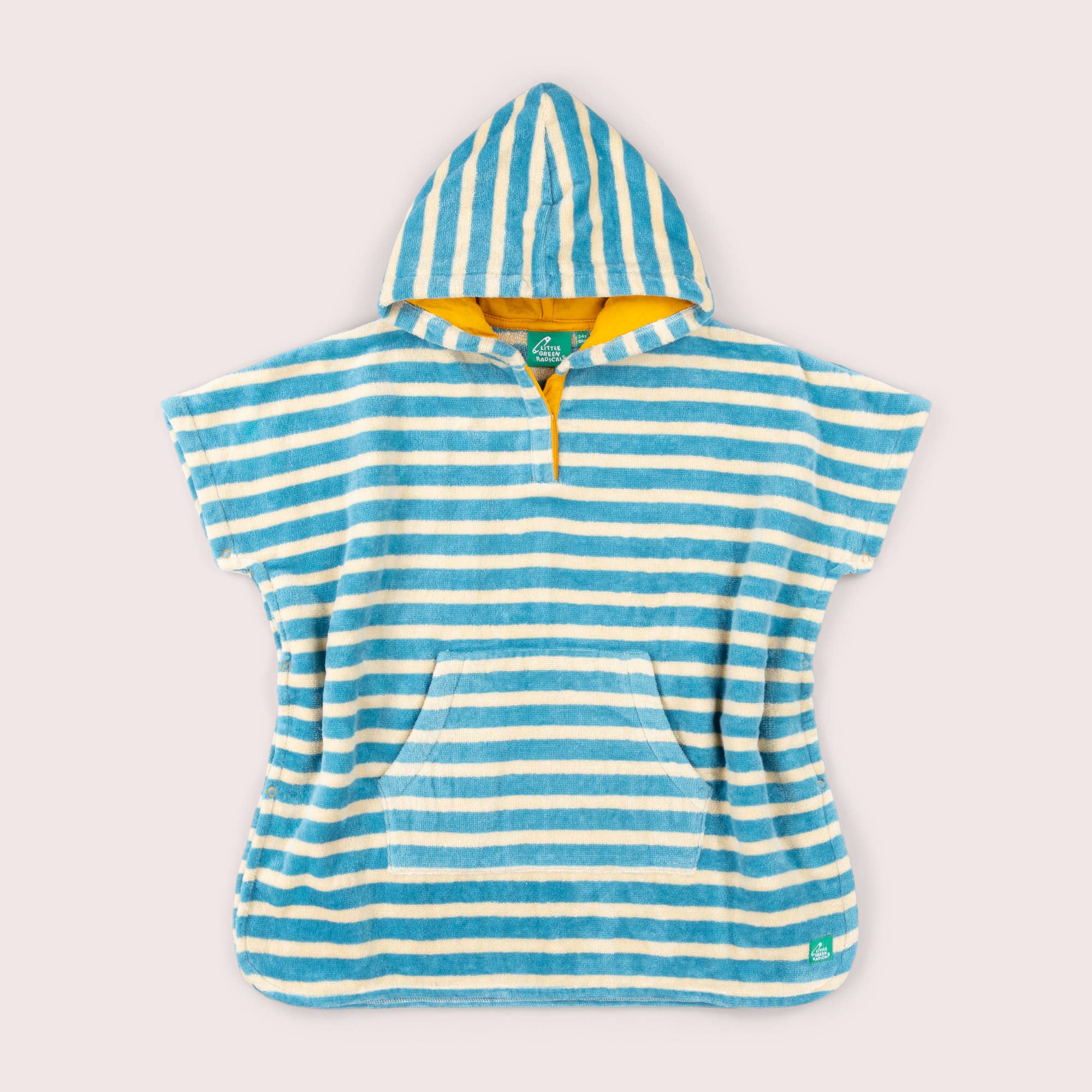 Blue Striped Kids Hooded Beach Poncho for wholesale on Faire