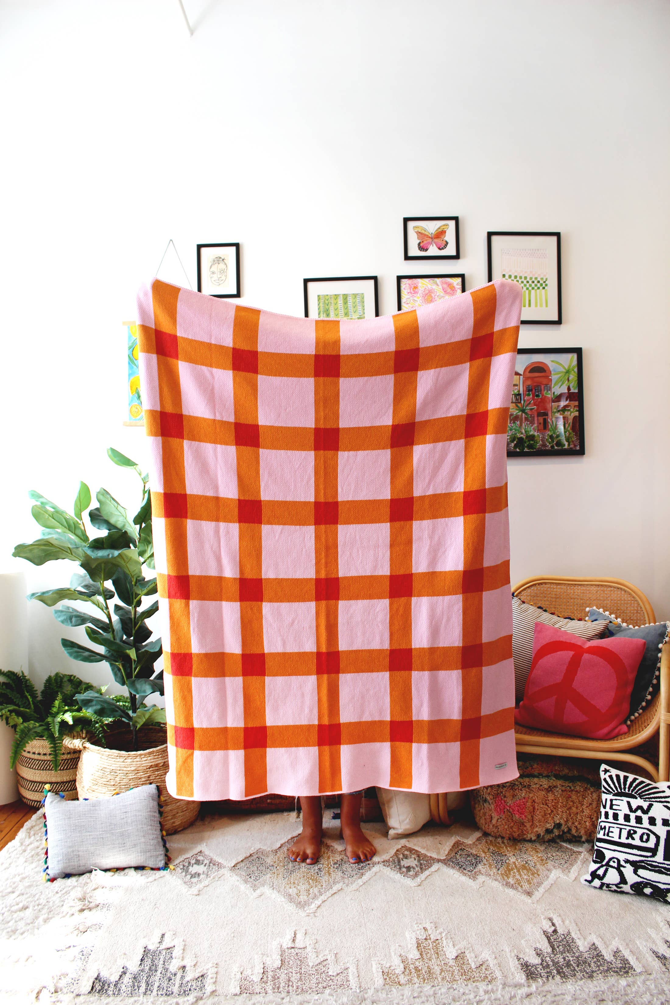Calhoun & Co. - Wholesale Throw blanket - Gingham Knit Blanket10