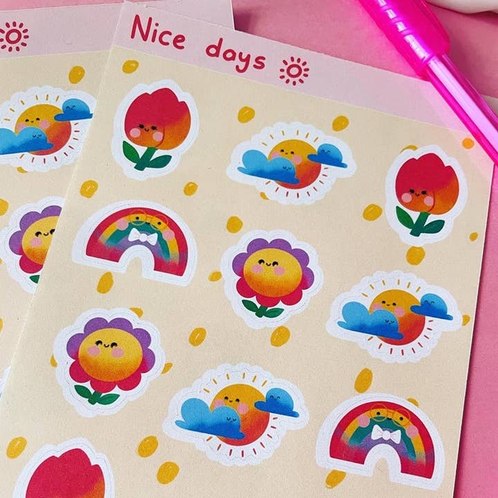 Girafette - Wholesale Sticker - “Nice days” sticker sheet