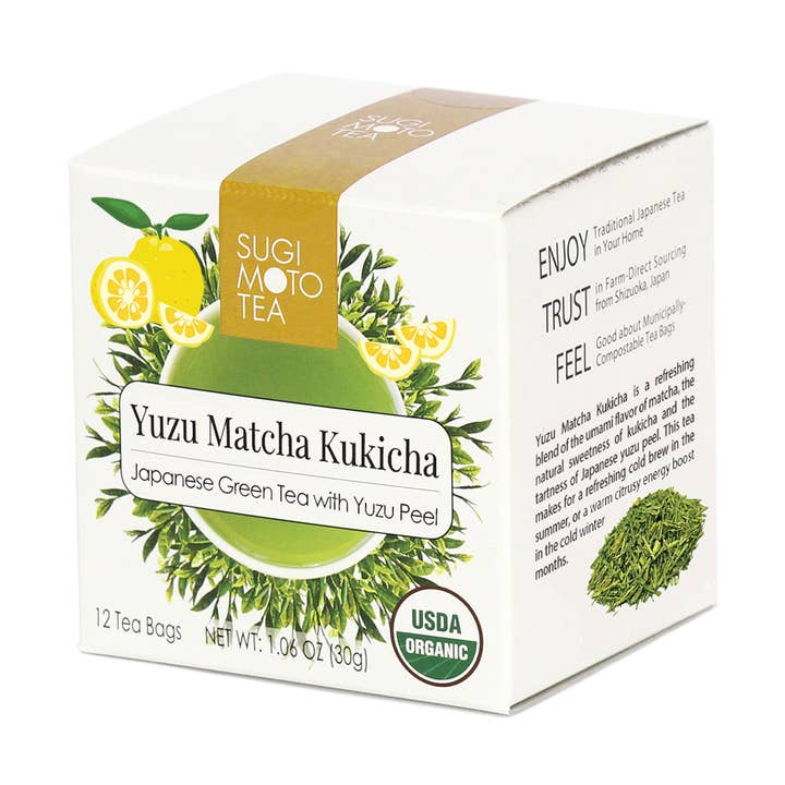 Organic Yuzu Matcha Kukicha Tea Bag - 12 count for wholesale by Sugimoto Tea Company