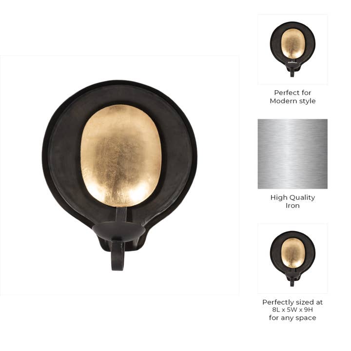 Sagebrook Home - Wholesale Candle Holder - Black/Gold 9 in. Metal Round Votive Candle Holder