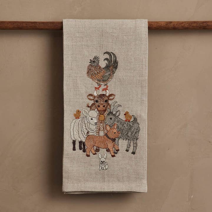Barnyard Friends Tea Towel for wholesale by Coral & Tusk