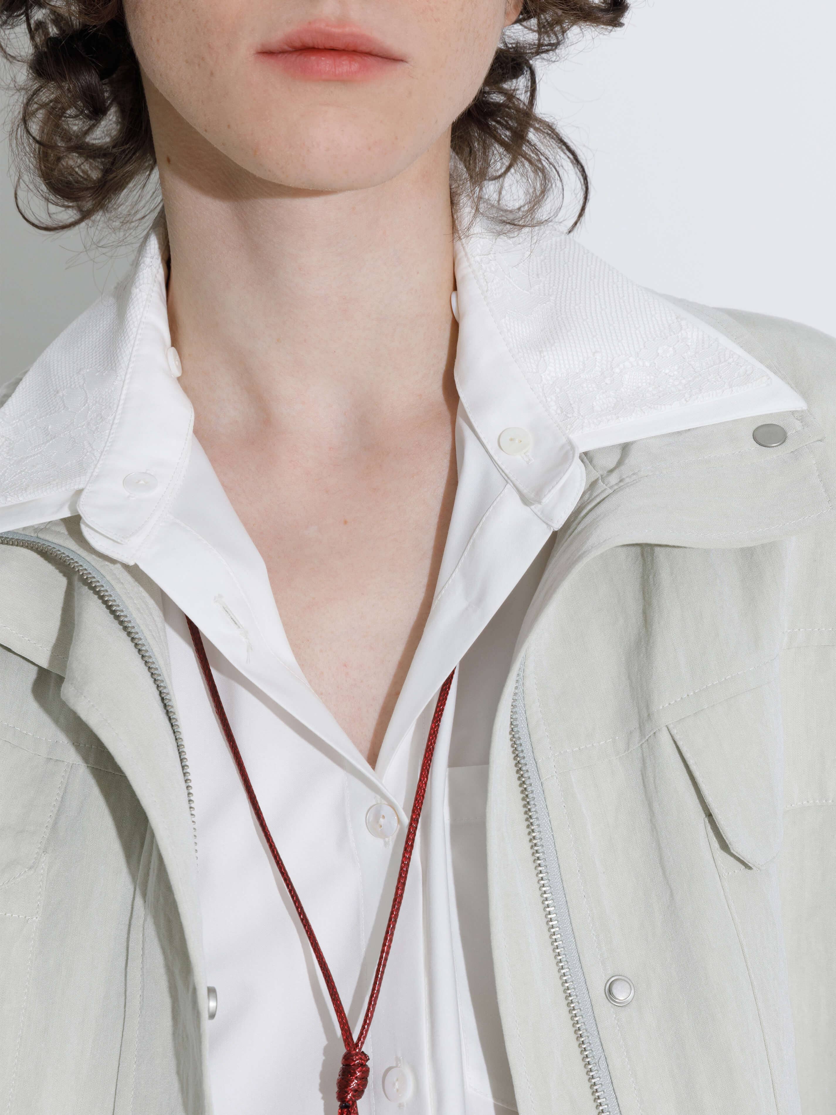 CUBIC - Wholesale Button Down Shirt - Women's - Double Wing Collar Shirt with Detachable Lace Collar14