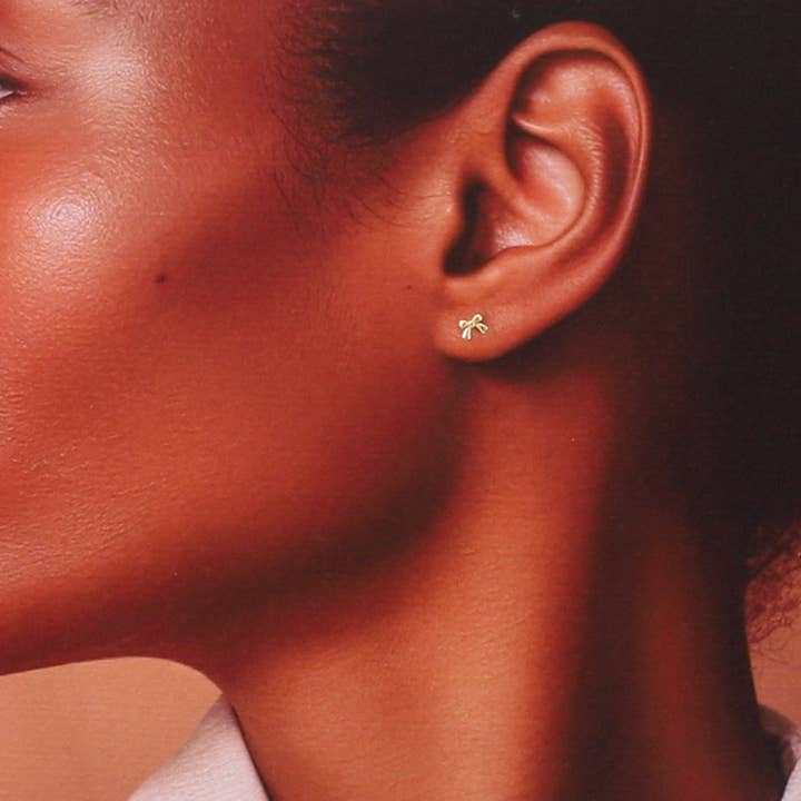 Attic creations - Wholesale Stud/Post Earrings - TT72008 KINFOLK Red Ballerina with Tiny bow earrings1