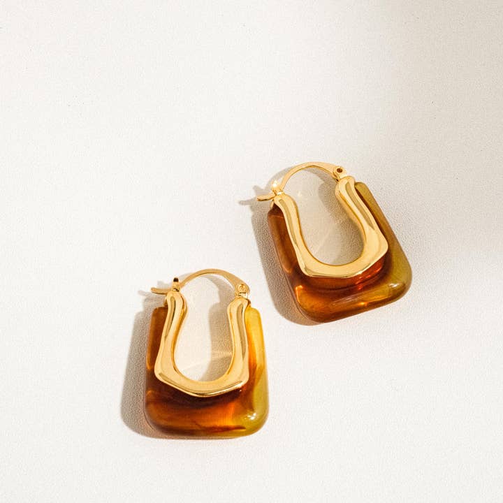 Flânerie by MAIQ - Wholesale Hoop Earrings - Talia 18K Gold U-Shaped Boho Hoop Earring