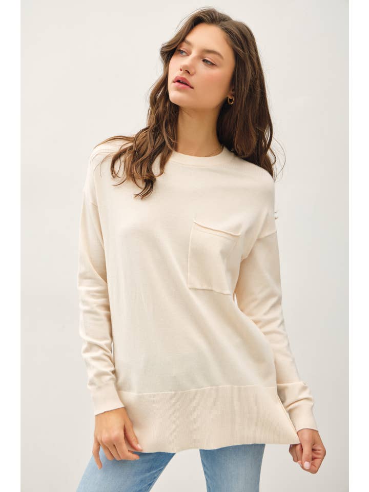 Be Cool - Wholesale Knit Sweater - Women's - OVERSIZED LONG SLEEVE SIDE SPLIT SWEATER