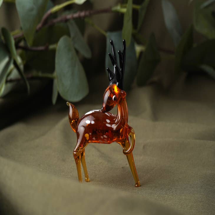 Figurine de renard de verre, renard de verre soufflé à la main