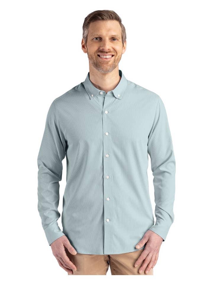 Cutter & Buck - Wholesale Button Down Shirt - Men's - Cutter & Buck Skyline Eco Pinstripe Big & Tall Dress Shirt11
