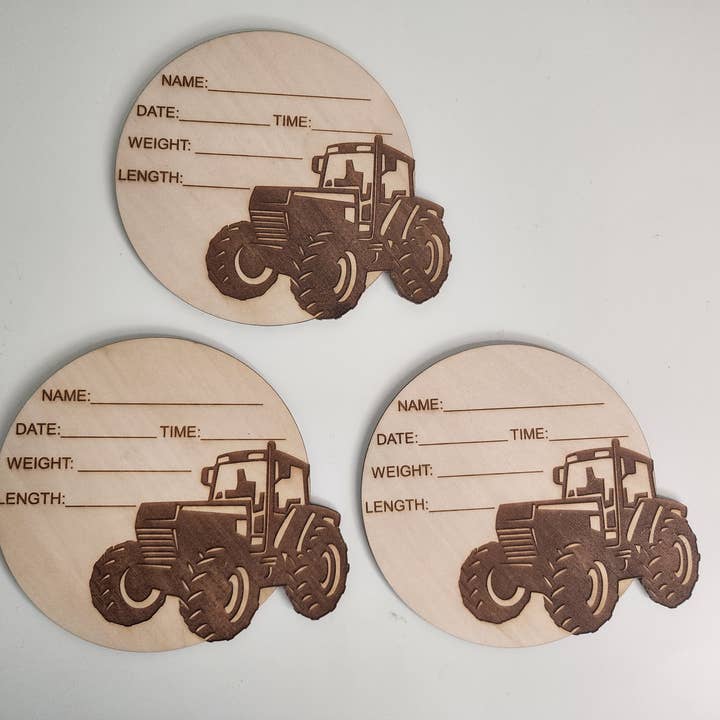 Tractor Birth Announcement Sign for wholesale by Chelsea Brandt Creations