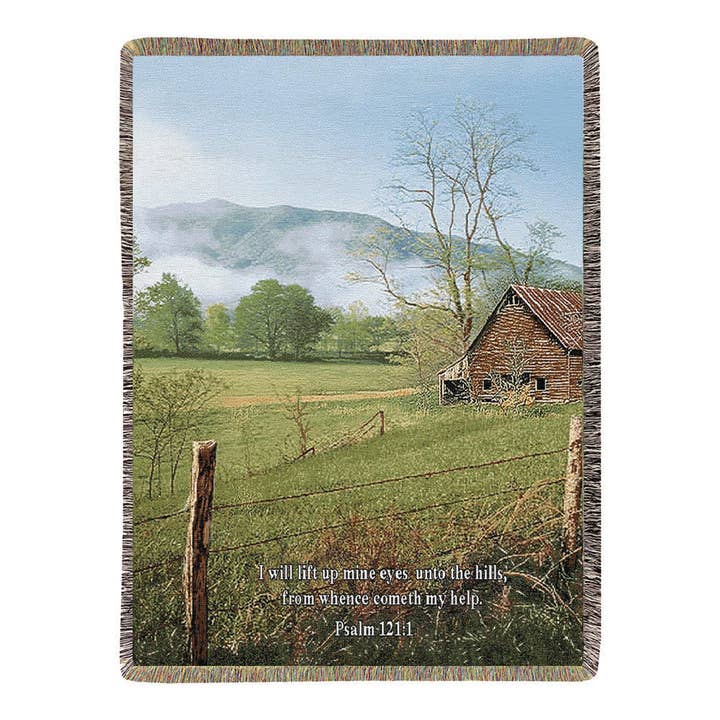 Manual Woodworkers and Weavers, Inc. - Wholesale Throw Blanket - I Lift My Eyes... -50X60 Tap Throw