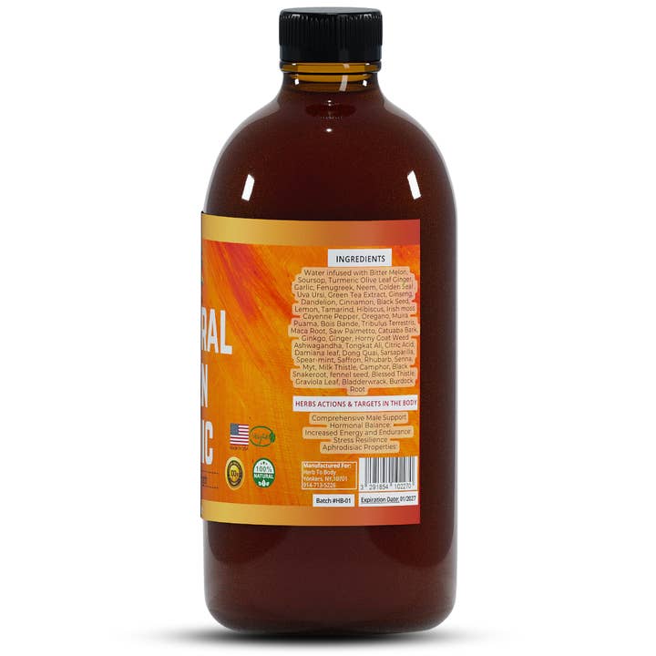 Herb To Body - Wholesale Oral Supplement/Vitamin - Men Tonic Extra Strength 16oz - Wellness Herbal Tonic Blend1