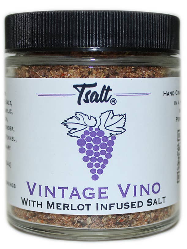 Vintage Vino (Customizable Glass Jar) for wholesale by Tsalt Seasonings