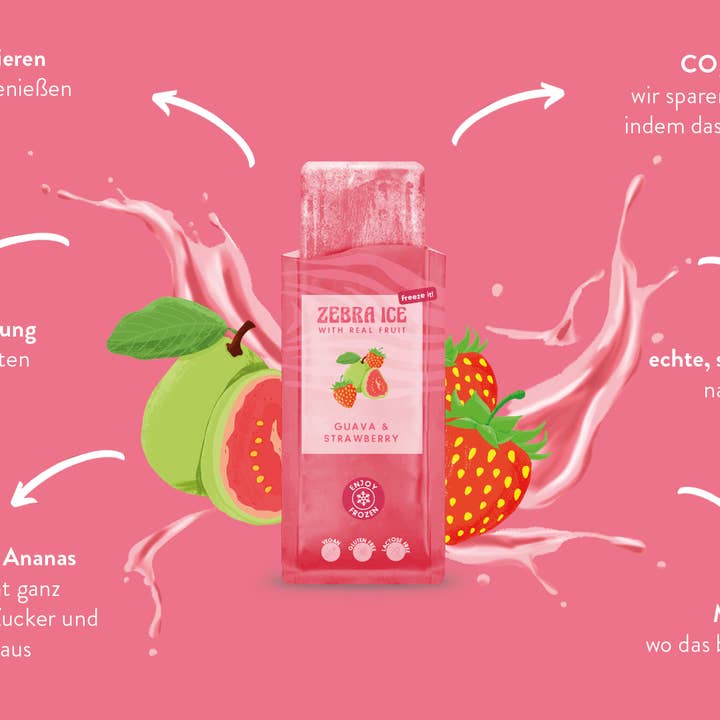 REMOVED BRAND - Vendita all'ingrosso Gelati/Sorbetti - Zebra ICE Guava e fragola confezione da 41