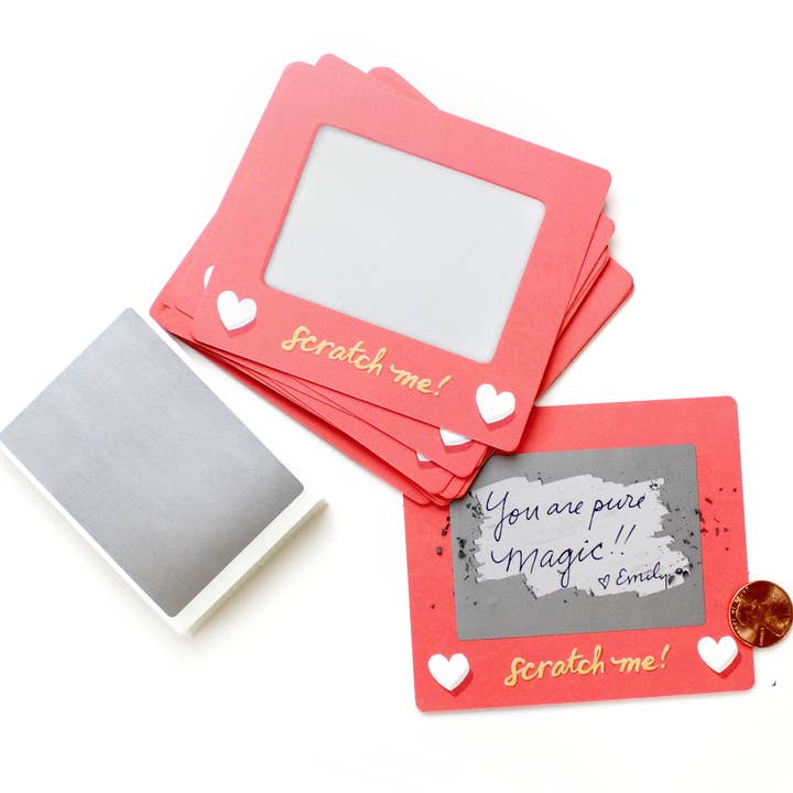 Inklings Paperie - Vendita all'ingrosso Biglietti per San Valentino - Biglietti di San Valentino gratta e vinci - Scratch-A-Sketch