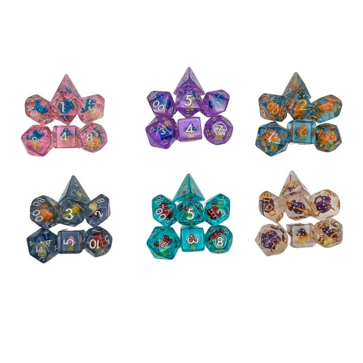 Mushroom Inclusion Dice Collection for wholesale by Mystery Dice Goblin