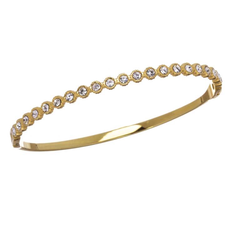 Jewel Pledge - Wholesale Bangle bracelet - Stainless Steel Bangle,Tarnish Free Bangle,Hinged CZ Bangle5