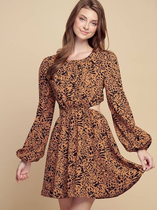 OPEN BACK FLORAL MINI DRESS - p60069 for wholesale by Petal Dew